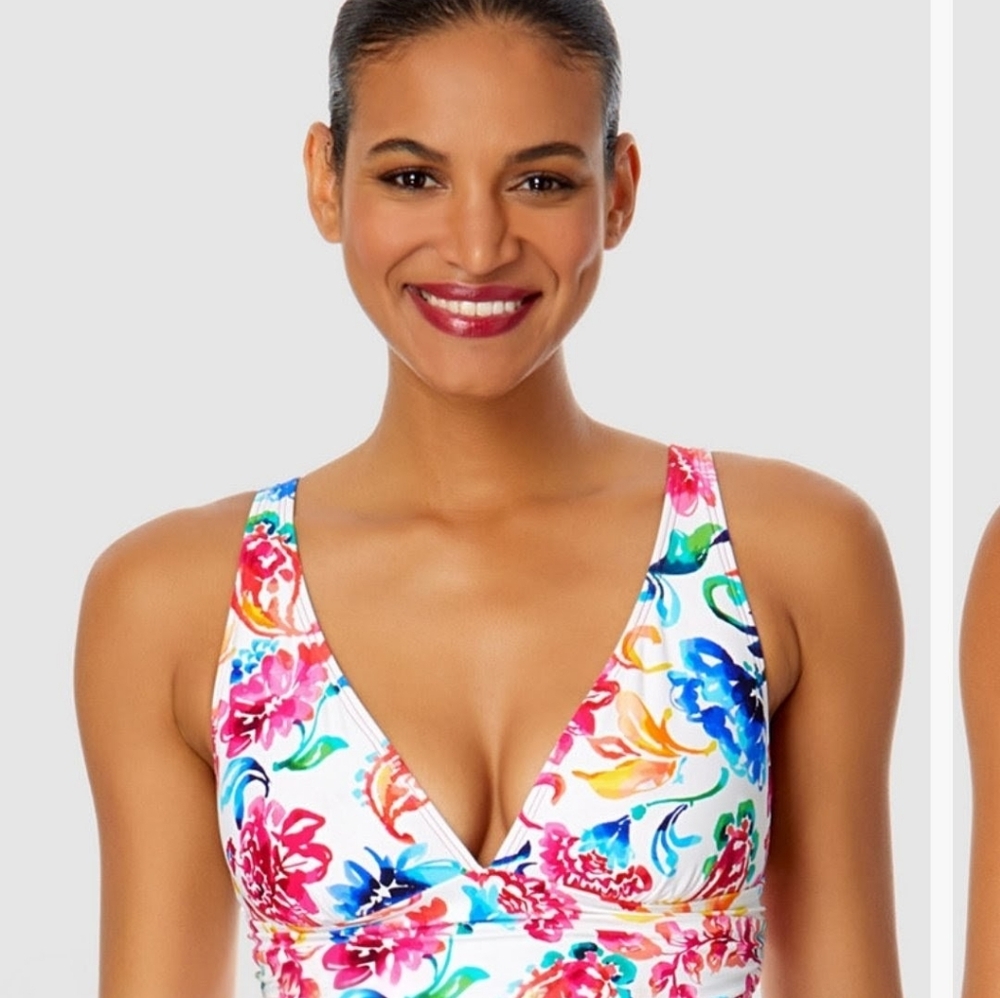 Anne Cole Colorful Floral Bikini Top